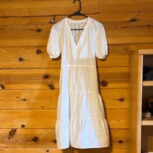 Wilfred White Midi Dress with Puff Sleeves